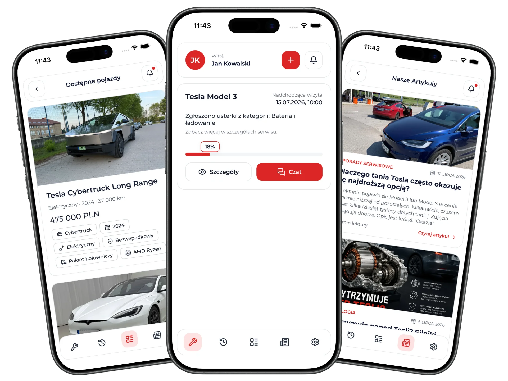 Panel serwisowy PearlEV - aplikacja mobilna i dashboard
